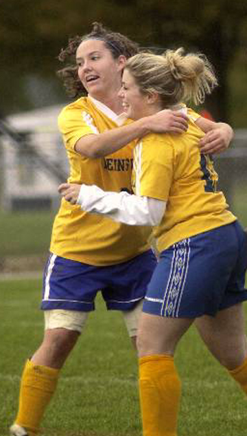 Katie and Lindsay with Pennsville HS - November 2002